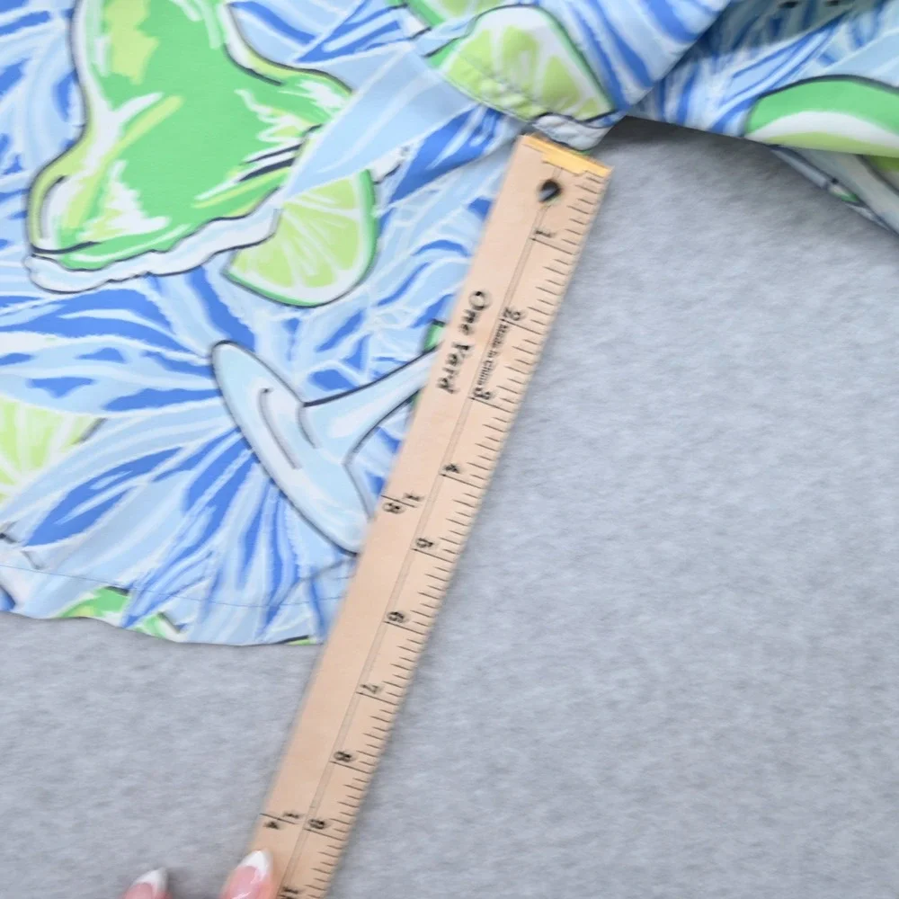 Vineyard Vines Chappy Swim Trunks Mens L Blue Green Margarita Lime Drink Print